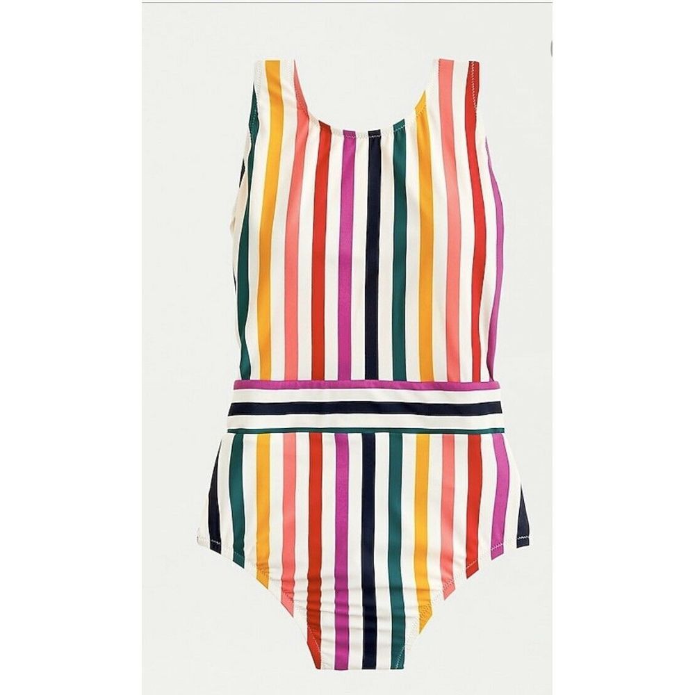 NWT J. Crew Rainbow Stripe Bathing Suit 6